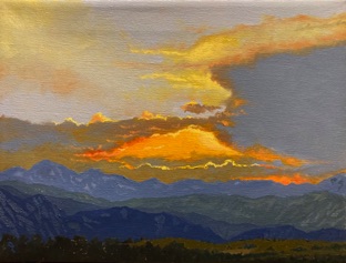 Foothilss Sunset 1
12x9
Oil on canvas
$200